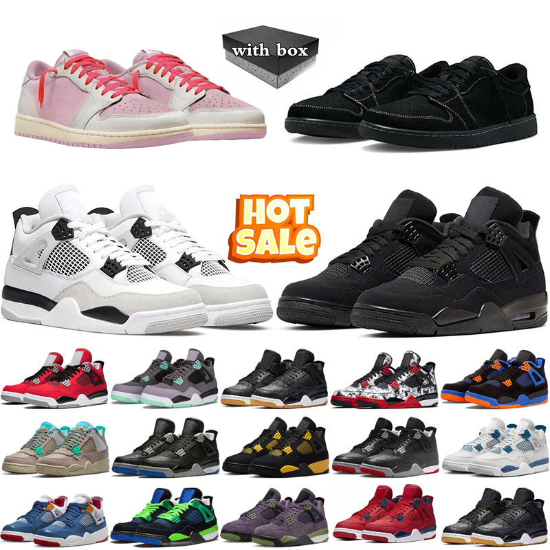 Designer Sneakers low Basketball Shoes Military Black cat Sail Thunder Bred Cool Grey Lightning White red Cement Shy Pink womens mens Outdoor sports 36-47