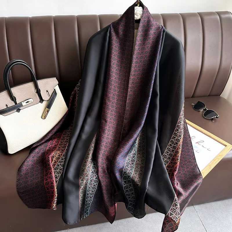 Spring Scarf Womens Luxury Design Polyester Material Smooth Scarf Soft Shawl Beach Scarf C251031