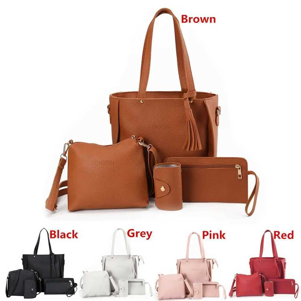 4Pcsset Crossbody Bags Women Bag Set Pattern Leather Shoulder Bags Purse Ladies PU Crossbody Bag W251031