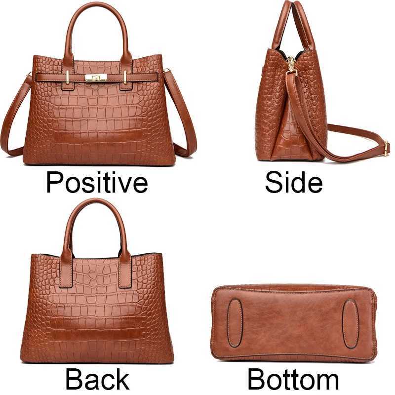 Famous Brand Ladies HandBags High Quality Crocodile Stripe Three Main Bags Designer Crossbody Shoulder Bag For Womens Tote Bag W251031