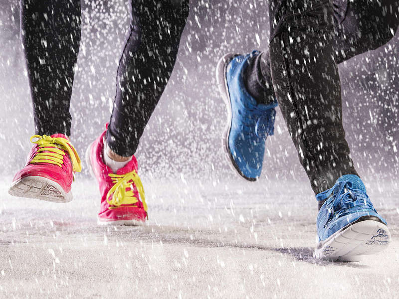 Sneakers Highlight Casual Winter Wear.