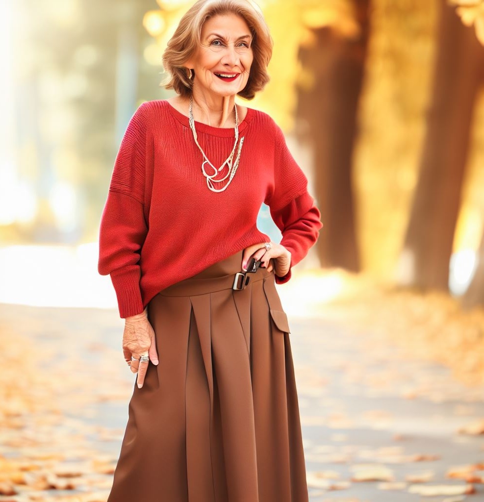 How Should an Older Woman Wear Pants or Skirts in Autumn? In Fact, Each