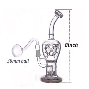 Faberge Fab Egg Hookahs Bongs En Verre Swiss Perc Recycler Fumer Des Conduites D'eau Dab Rig Pommeau De Douche Nid D'abeille Percolateur Avec Bol D'huile De 14mm 1pcs