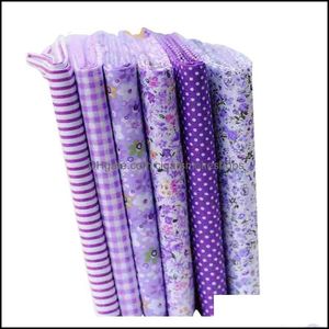 Tissu Et Couture Textiles De Maison Jardin 6 Pcs Violet Coton Tissu Diy À La Main Décor Quilting Matériel Tissus Pour Patchwork 25X25Cm Vqpj0 D