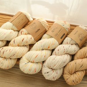 Fabric and Sewing Merino Wool Yarn Crochet Knitting Soft Hand Dyed Hat DK Woven DIY Rainbow Baby Thread 100g Skein 231017