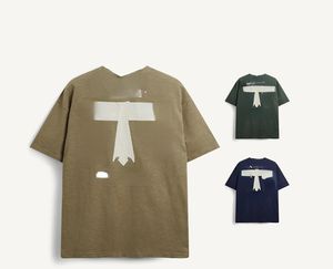 Camiseta de algodón de bambú de tela para hombre, camiseta de manga corta con estampado de marca de moda holgada, novedad de verano, primavera