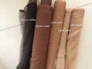 Tissu marron nude café clair nude peau nude foncé nude super doux tissu de tissu de tulle à mailles fines 160cm largeur 4meterslot 230419
