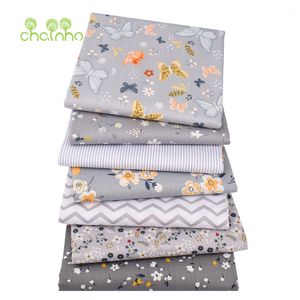 Tela Chainho, tela de sarga estampada de algodón, serie Floral gris, tela de retazos para costura artesanal, acolchado, Material de cama para bebés y niños 230720