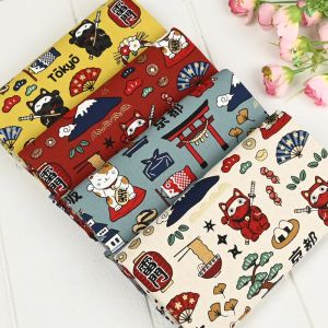 Tissu en coton épais imprimé de Style japonais, tissu pour vêtements et robes d'enfants à coudre, matériel de couture pour travaux manuels