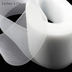 Tela Lychee Life 75CMx10Yards Flat Plain Hard Stiff Crins Crins Tela trenzada para vestido de novia Diy Accesorios de costura 230419