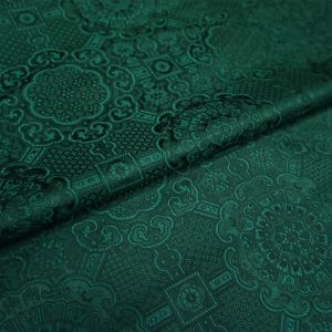 Tissu Nouveau vert foncé brocart damassé Jacquard tissu vêtements rembourrage coussin rideau bricolage vêtements Patchwork matériel au mètre