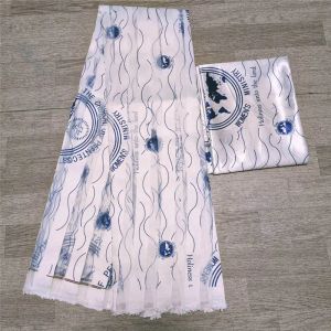 Tissu Satin Organza tissu en soie douce matériel africain imprimés ankara de haute qualité pour les femmes s'habillent 3 + 3 yards!L112286