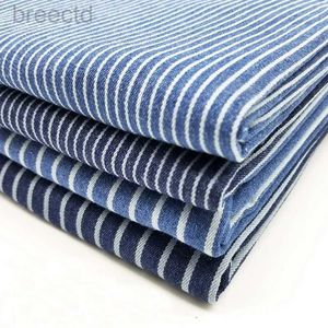 Tissu à rayures denim en tissu bandes teintes de fil bleu pour coudre le ressort et le pantalon de chemise d'automne par un demi-mètre D240503