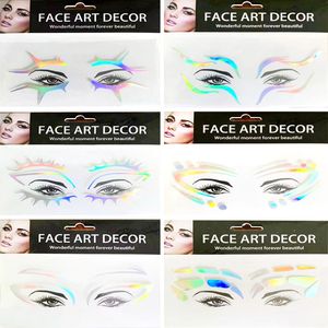 Face Art Decor New Rainbow Color Makeup Eye Stickers Laser Face Decorative Makeup Eyeliner Stickers Women Party Tattoo Stickers