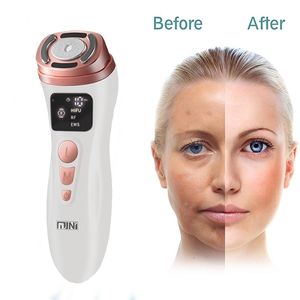 Appareils de soins du visage Mini HIFU Skin Machine Ultrason RF EMS Appareil de beauté Masseur Lifting du cou Resserrement Produit de rajeunissement 220906