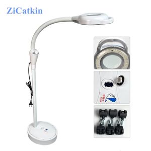 Dispositifs de soins du visage ZiCatkin 360 degrés 8X loupe LED lampe de beauté tatouage maquillage manucure ongles plancher Salon 231007