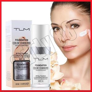 Maquillaje facial TLM Flawless Color Changing Foundation Cream 30ML Maquillaje Cambio de tono de piel Corrector con solo mezclar