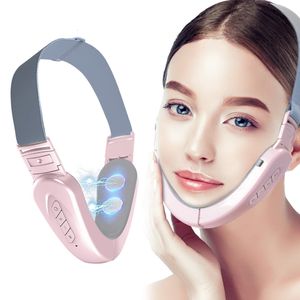 Masajeador facial EMS Máquina de estiramiento facial Removedor de mentón doble Dispositivo de elevación eléctrico para adelgazar la piel Estiramiento de la piel en forma de V Levantamiento de mejillas 230320