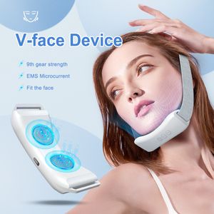 Masajeador facial EMS V-Face Beauty Device Inteligente eléctrico V- Face Shaping Massager Levantamiento para eliminar el estiramiento de la piel de la papada 230920