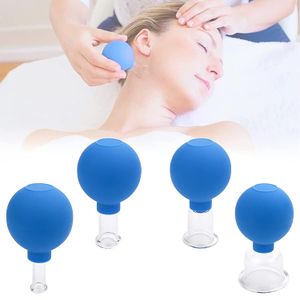 Juego de ventosas faciales, masajeador Facial de silicona y vidrio, dispositivo de ventosas al vacío para levantamiento de la piel, herramienta de masaje de terapia china corporal