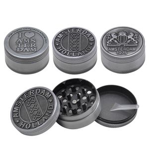 Facteur prix broyeur d'herbes en alliage de zinc 50MM 3 pièces dents de diamant pointues broyeur de tabac en métal broyeur à main Muller concasseur à épices conduites d'eau de fumée