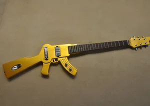 Guitare électrique en forme de pistolet à 6 cordes d'usine avec logo d'offre de finition dorée / personnalisation de la couleur