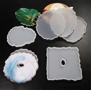 Moldes para hornear de fábrica, posavasos de resina, molde de onda de geoda de silicona, bandeja de epoxi DIY, posavasos redondo, fundición para hacer decoración artesanal del hogar