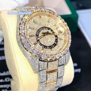 Test de diamant personnalisé en usine, montre de luxe glacée Vvs Moissanite pour femmes, Hip Hop, montres entièrement en diamant