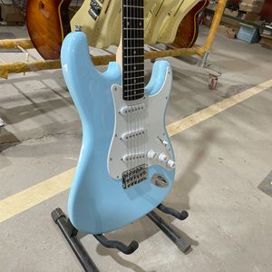 Guitarra eléctrica Stratcast, versión azul directa de fábrica, 21 trastes, diapasón de palisandro