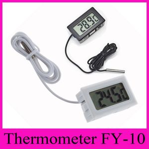 FY-10 Termómetro digital Embedded Professinal Mini LCD Sensor de temperatura Refrigerador Congelador Termómetro -50 a 110C Controlador Negro / Blanco