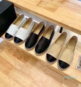 Ventas directas de fábrica 2021 Diseño de lujo Moda Zapatos de mujer Cuero transpirable Casual Negro Paja de alta calidad Cordón de pescador 1