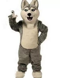 Usine chaude nouveau Costume de Mascotte de chien Husky adulte personnage de dessin animé Mascota Mascotte tenue Costume déguisement fête carnaval Costume