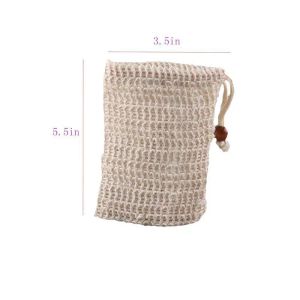 Magasin d'usine Naturel Exfoliant Maille Savon Économiseur Brosse Sisal Savon Éponge Poche Pour Bain De Douche Moussant Et Séchant 5.5X3.5inch Boutique