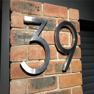 Señal de número de casa de acero inoxidable 304 # para exteriores, salida de fábrica, placa de puerta de metal de 15cm(= 6 pulgadas) de alto, números de casa