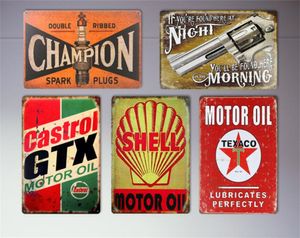 Usine fête décoration gaz moteur huile Antique métal étain signes Vintage Garage homme cave rétro affiches Bar Pub mur décor