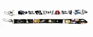 Precio de fábrica 100 Piezas Black Butler Cartoon Anime Lanyard Llavero Correa para el cuello Clave Cámara ID Cadena de teléfono Colgante Insignia Accesorios de regalo para fiestas al por mayor