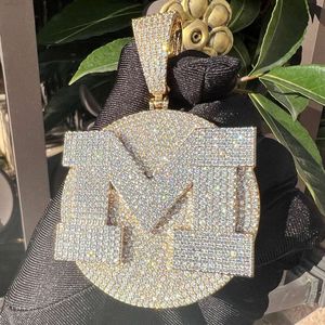 Prix usine 925 argent Sterling VVS Moissanite bijoux fins hip hop pendentif glacé nom plus grande lettre cadeau pour hommes
