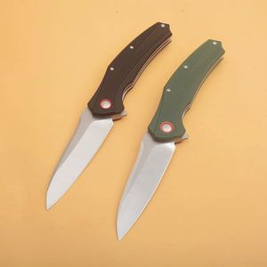 Precio de fábrica G0115 Flipper Cuchillo plegable 8Cr14Mov Satin Tanto Point Blade G10 con mango de acero inoxidable Rodamiento de bolas Cuchillos de bolsillo EDC de apertura rápida