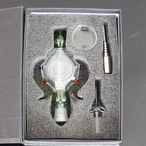 Precio de fábrica Mini colectores de néctar Kit Hookahs Dab Oil Rigs Tuberías Pyrex Glass Pipe 10mm 14mm Joint Titanium Nail Straws