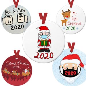 Precio de fábrica, decoración personalizada para el hogar, colgante de papel higiénico de Navidad, regalo de Navidad, colgante circular de árbol de Navidad, entrega rápida