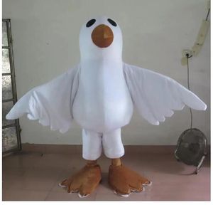 Traje de la mascota del pájaro blanco de la paloma adulta caliente de la venta de la fábrica para que los adultos usen para la venta