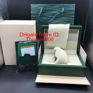 Proveedor de fábrica Caja original verde Papeles de regalo Cajas de relojes Bolsa de cuero Tarjeta para 116610 116660 116710 116613 116500 Cajas de reloj