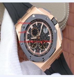 Fournisseur d'usine Topselling Wrist Wrists de haute qualité Gol Rose 44 mm Mouvement de quartz chronographe noir Dial Mens Men039s Watch 6519119