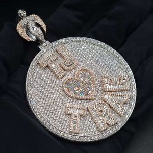 Collar de diamantes de moissanita Vvs de fábrica, cadena de Colgante para Nombre con letras de Hip Hop heladas para hombres, joyería fina personalizada