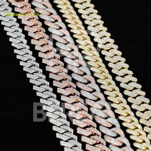 Usine en gros 14K or véritable or massif 925 argent Miami chaîne collier expédition rapide chaîne cubaine pour hommes femmes bijoux fins