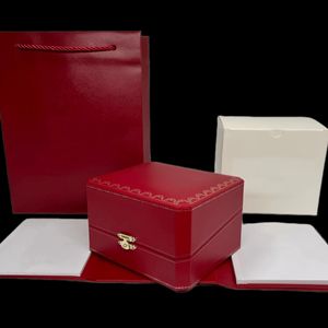 Personalización al por mayor de fábrica Cajas de relojes rojas Proveedor rojo con caja de madera original Tarjeta de papel Reloj Acero inoxidable Reloj de pulsera moderno de lujo para hombres Top para el hogar