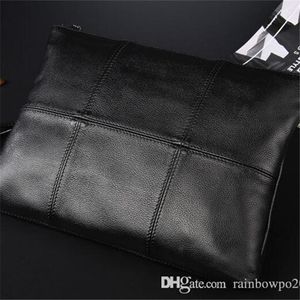 Bolso de hombre de fábrica al por mayor bolso de hombre de costura de cuero de moda bolso de hombre cómodo de piel de oveja suave cartera de empalme bolsos de marca comercial de gran volumen