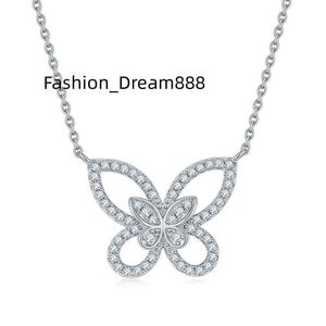 Usine En Gros VVS D Couleur Lâche Moissanite Papillon Pendentif Collier 925 En Argent Sterling Femmes Bijoux Collier