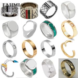 Fahmi Classique léger luxe basique vert or ouvert rond animal version large version étroite bague en forme de coeur haute qualité marque 2023 nouveau en stock