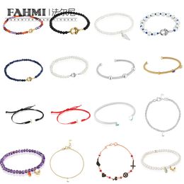 Fahmi Rose et violet doux et étincelant avec feuilles de cristal blanc corde à main bleue perle ronde bracelet de perles ouvert Anniversaire, Fiançailles, Cadeau, Fête, Mariage